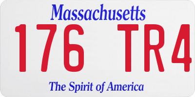 MA license plate 176TR4
