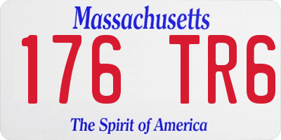 MA license plate 176TR6