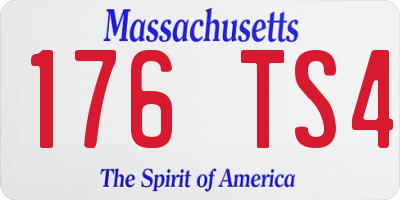 MA license plate 176TS4