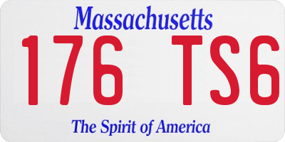 MA license plate 176TS6