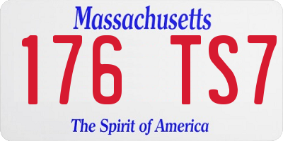 MA license plate 176TS7