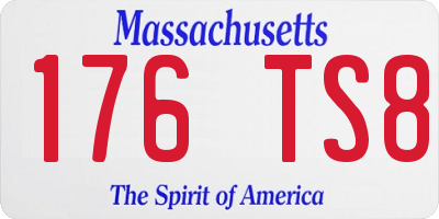 MA license plate 176TS8