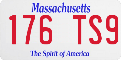 MA license plate 176TS9