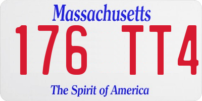 MA license plate 176TT4