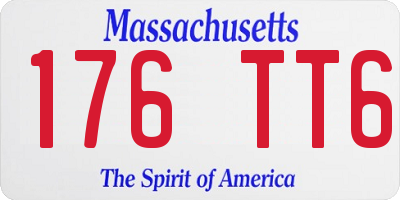 MA license plate 176TT6