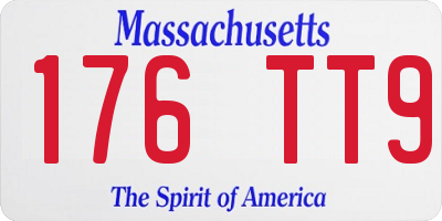 MA license plate 176TT9