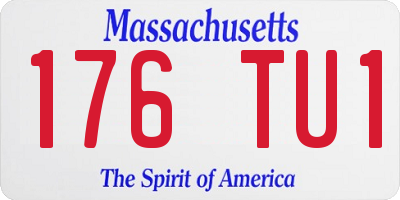 MA license plate 176TU1