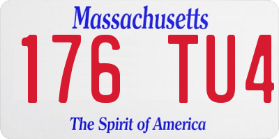 MA license plate 176TU4
