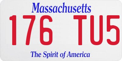 MA license plate 176TU5