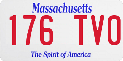 MA license plate 176TV0