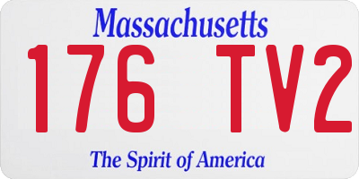 MA license plate 176TV2