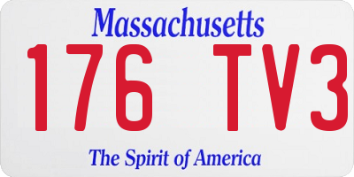 MA license plate 176TV3