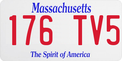 MA license plate 176TV5