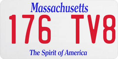MA license plate 176TV8