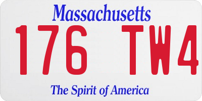 MA license plate 176TW4