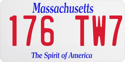 MA license plate 176TW7