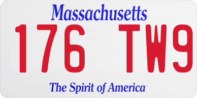 MA license plate 176TW9