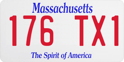 MA license plate 176TX1