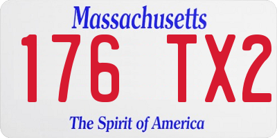 MA license plate 176TX2