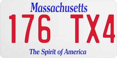 MA license plate 176TX4