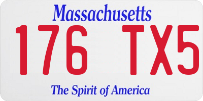 MA license plate 176TX5