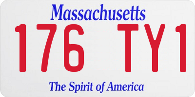 MA license plate 176TY1