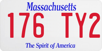 MA license plate 176TY2