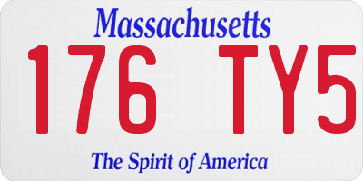 MA license plate 176TY5
