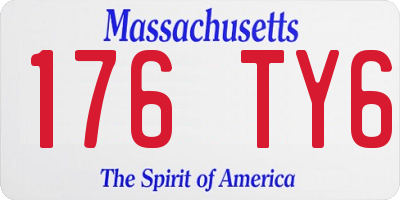 MA license plate 176TY6