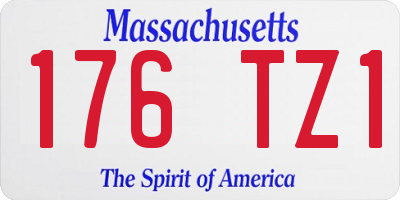 MA license plate 176TZ1