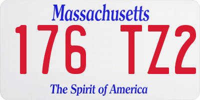 MA license plate 176TZ2