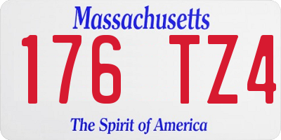 MA license plate 176TZ4
