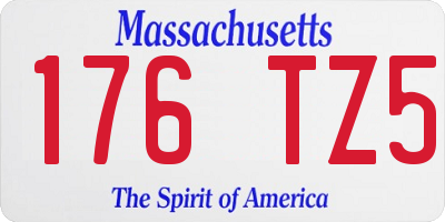MA license plate 176TZ5