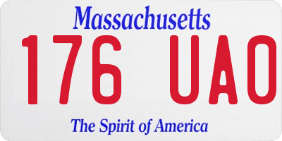 MA license plate 176UA0