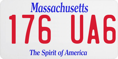 MA license plate 176UA6
