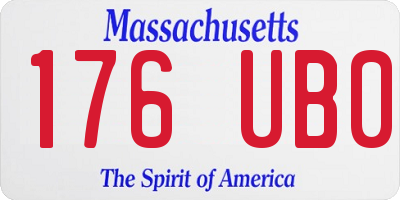 MA license plate 176UB0