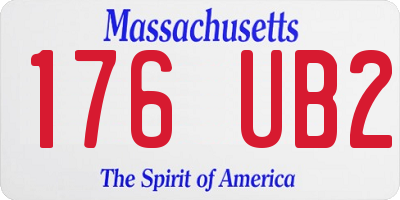 MA license plate 176UB2