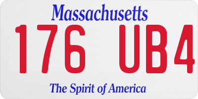 MA license plate 176UB4