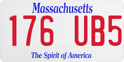 MA license plate 176UB5