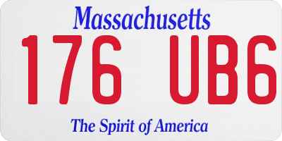 MA license plate 176UB6