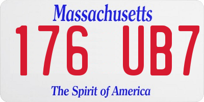 MA license plate 176UB7