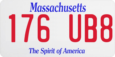 MA license plate 176UB8