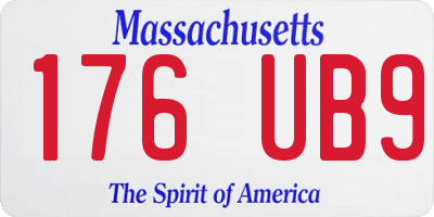 MA license plate 176UB9