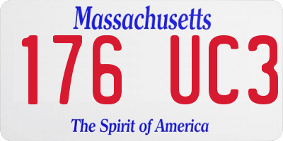 MA license plate 176UC3