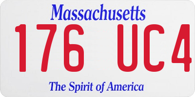 MA license plate 176UC4