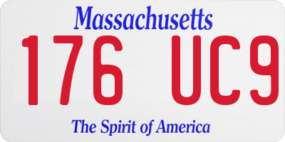 MA license plate 176UC9