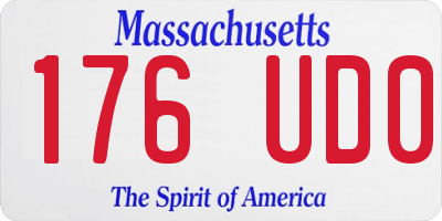 MA license plate 176UD0