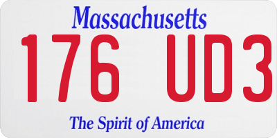 MA license plate 176UD3
