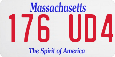MA license plate 176UD4
