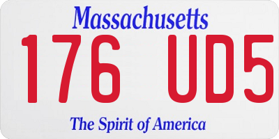 MA license plate 176UD5